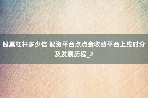 股票杠杆多少倍 配资平台点点金收费平台上线时分及发展历程_2